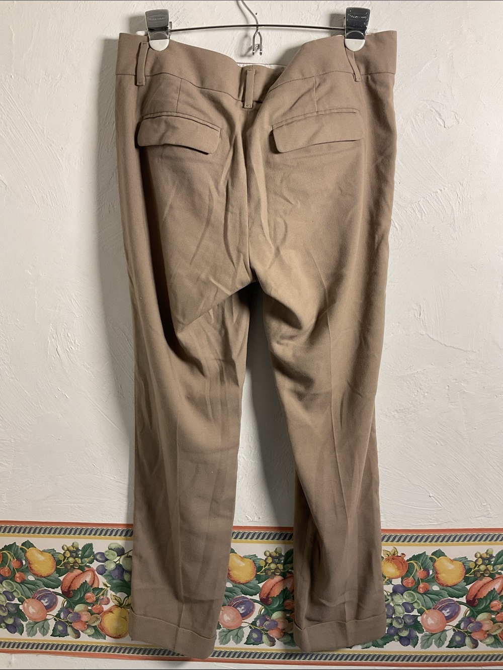 Banana Republic Stretch Pleated Trousers Cuffed Hem, Size 4, Taupe/Tan - Picture 5 of 11